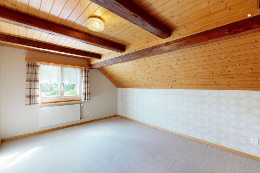 leerer raum mit tapetenwand, wallpaper wall, niedrige decke, low ceiling, und kühler