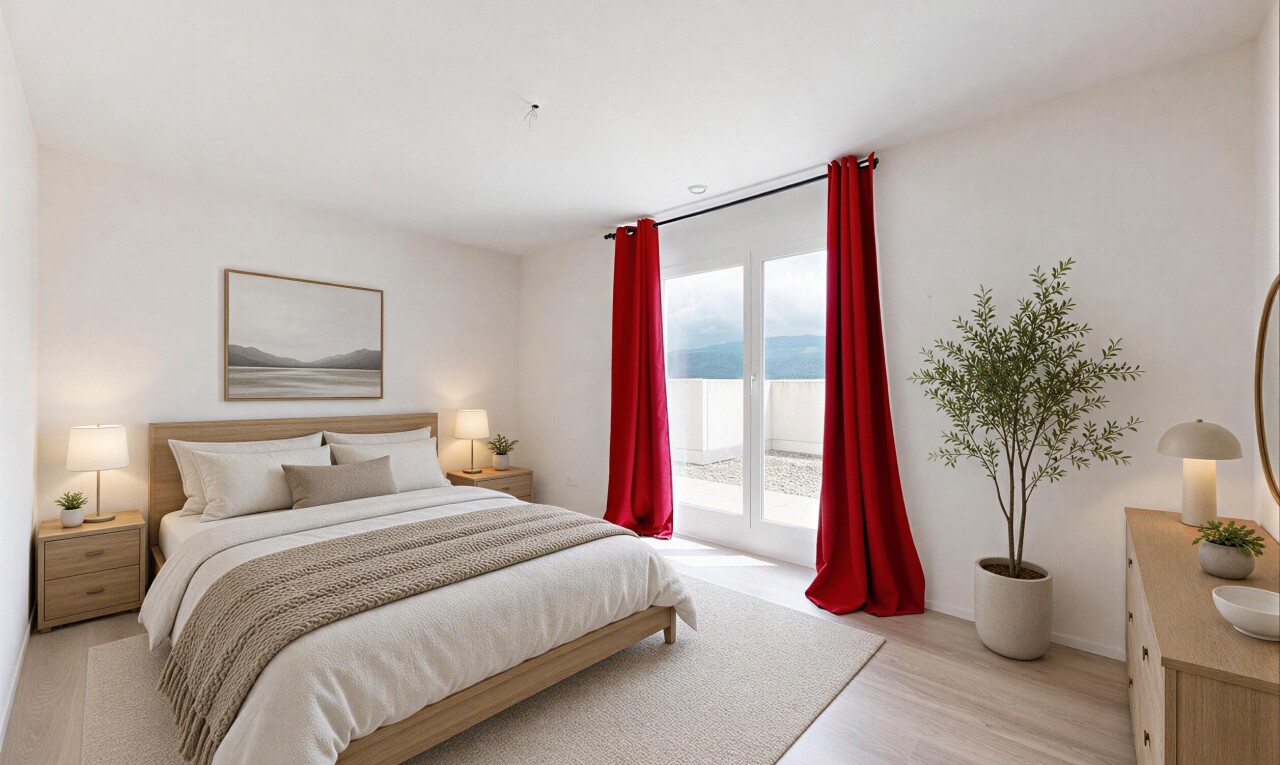 chambre avec cloison sèche, drywall, lumière naturelle, natural light, et inside property