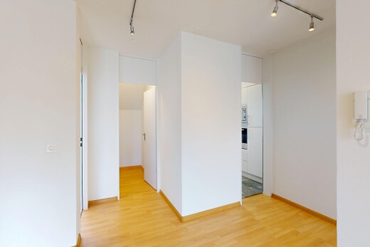 leerer raum mit sockelleisten, deckenbeleuchtung, holzfußboden, und gipskartonwand