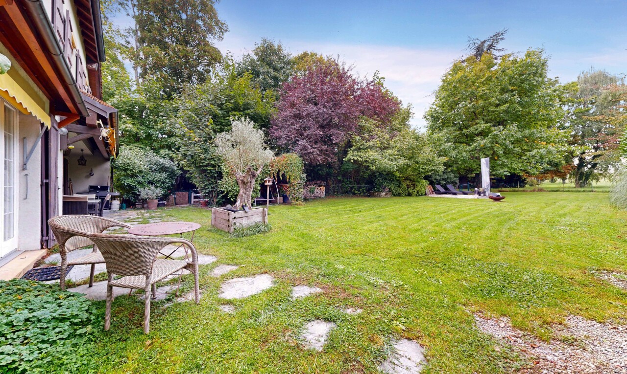 jardin avec from property, pelouse, day time, terrasse, et vue sur les bois