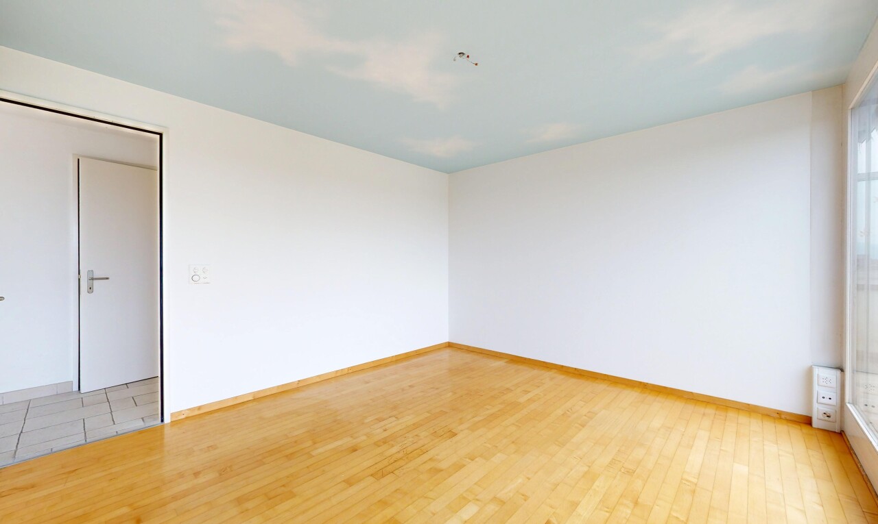 leerer raum mit inside property, drywall, gipskartonwand, wood finish floor, und holzfußboden