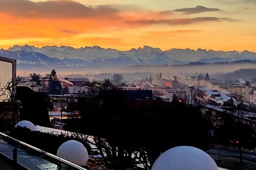 blick auf die berge mit dusk, mountain view, und blick auf die berge