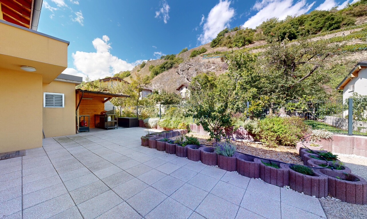 terrasse mit from property, day time, blick auf die berge, und mountain view