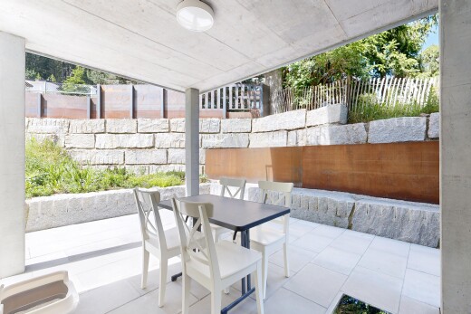 terrasse mit essbereich im freien, terrasse, zaun, und from property