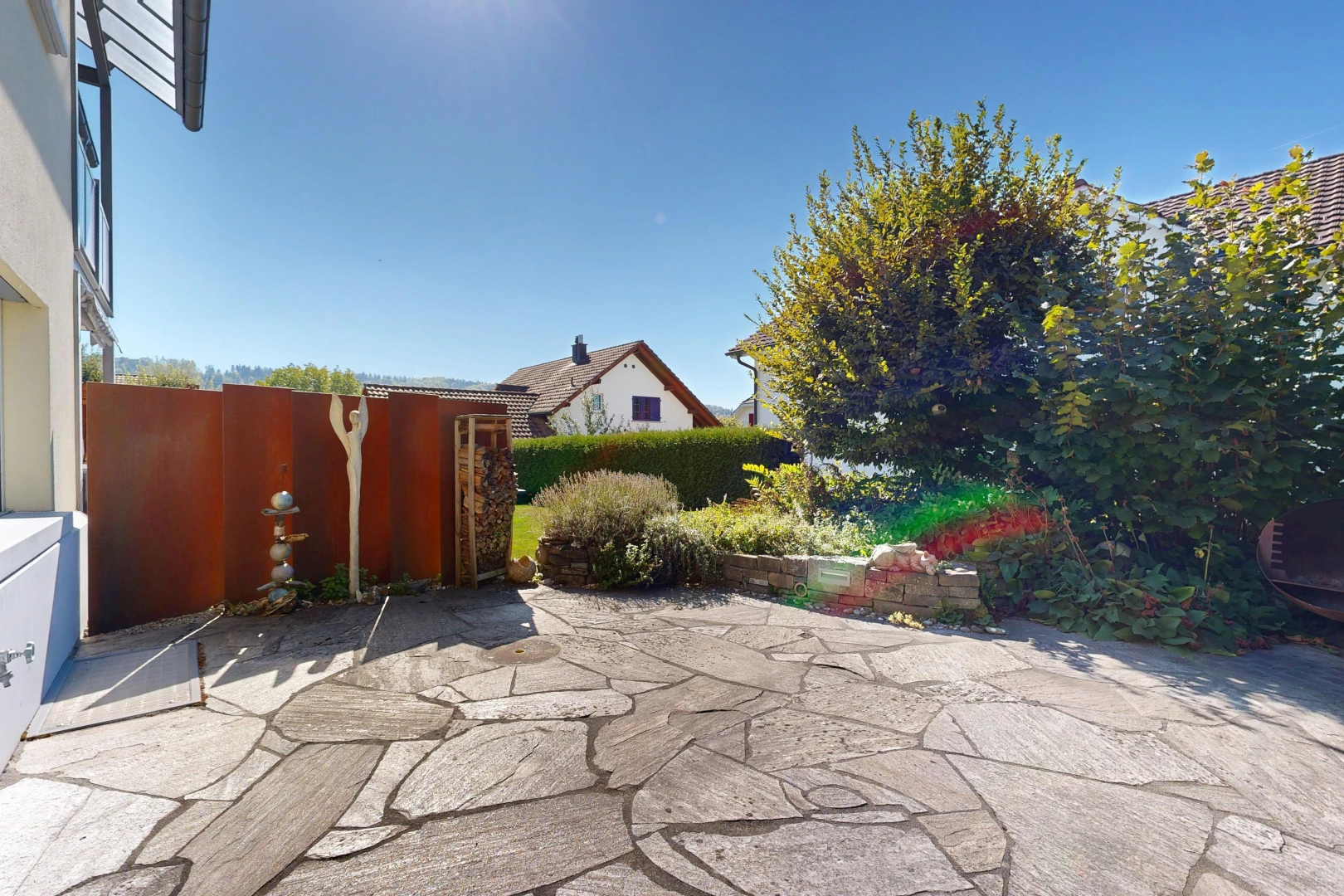 terrasse mit day time, zaun, und from property