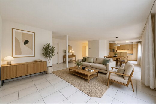 wohn- / esszimmer mit light floor, inside property, gipskartonwand, drywall, und fliesenboden