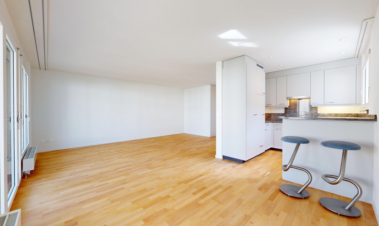 küche mit light floor, küchenbar, kitchen bar, gipskartonwand, und drywall