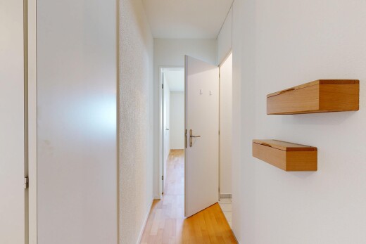 halle / korridor mit holzfußboden, wood finish floor, light floor, und inside property