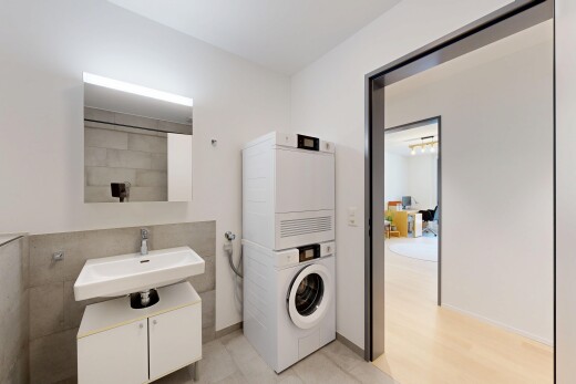 wäschekammer mit inside property, waschbecken, gipskartonwand, drywall, und waschturm