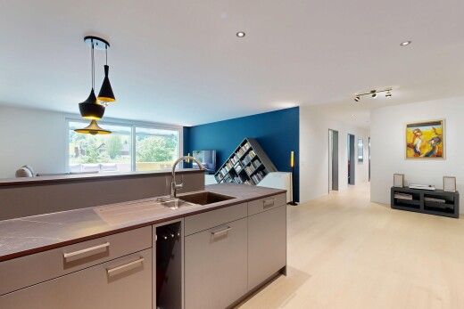 küche mit gipskartonwand, drywall, light floor, inside property, und waschbecken