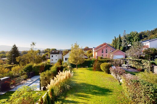 garten mit rasen und day time