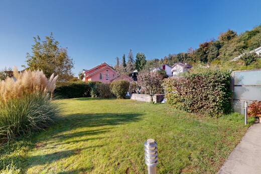 garten mit rasen und day time