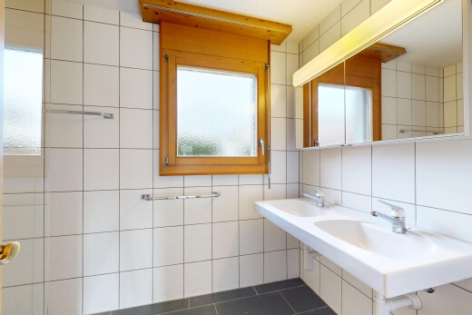 bad mit tile wall, fliesenwand, natural light, natürliches licht, und inside property