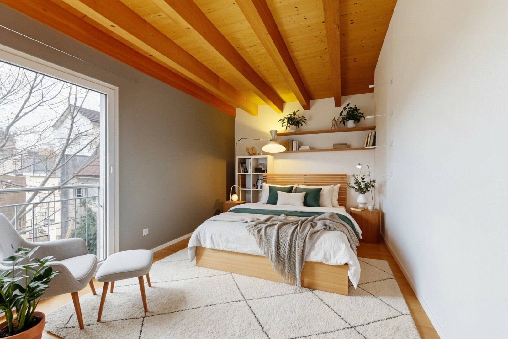 chambre avec lumière naturelle, natural light, inside property, cloison sèche, et drywall