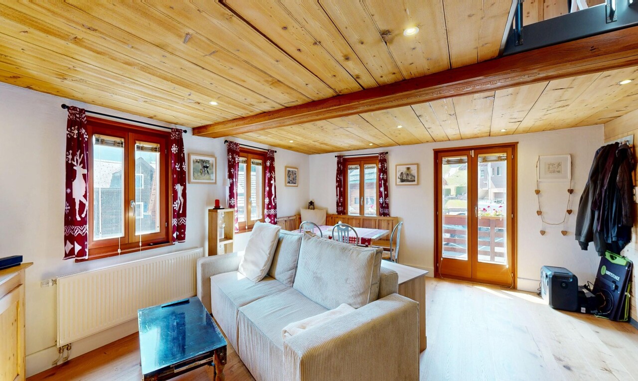 salon avec high end ceiling, radiateur, drywall, cloison sèche, et wood ceiling