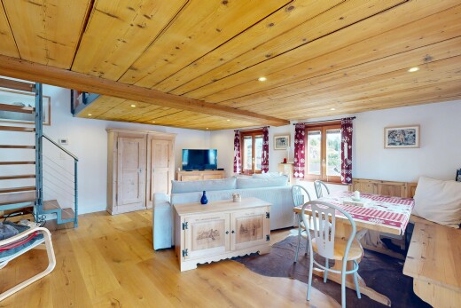 living room with wood ceiling, recessed lighting, and light wood-type flooring