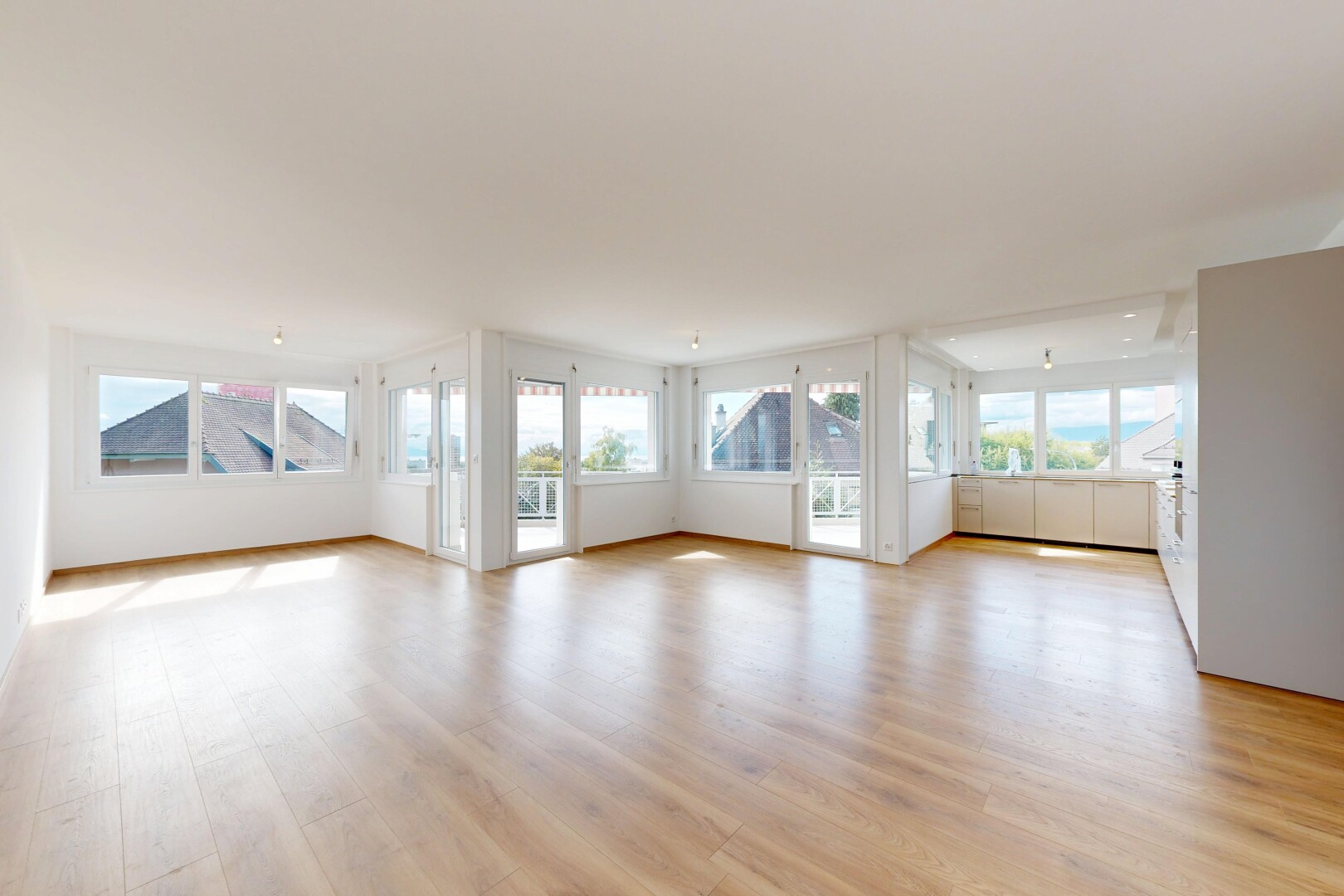 empty room featuring light wood-style flooring