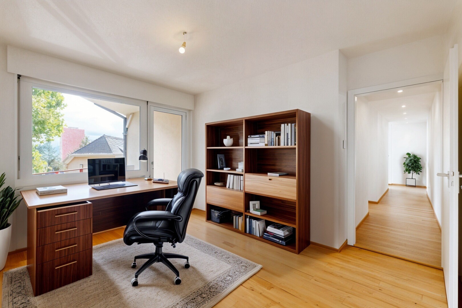 unfurnished room with light wood-style floors and baseboards