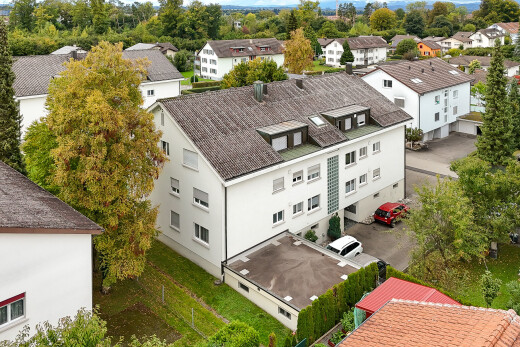 außenansicht mit drone view, stuckverkleidung, residential view, wohngebietblick, und dachgaube