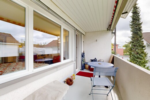 balkon mit overcast, balkon, und wintergarten