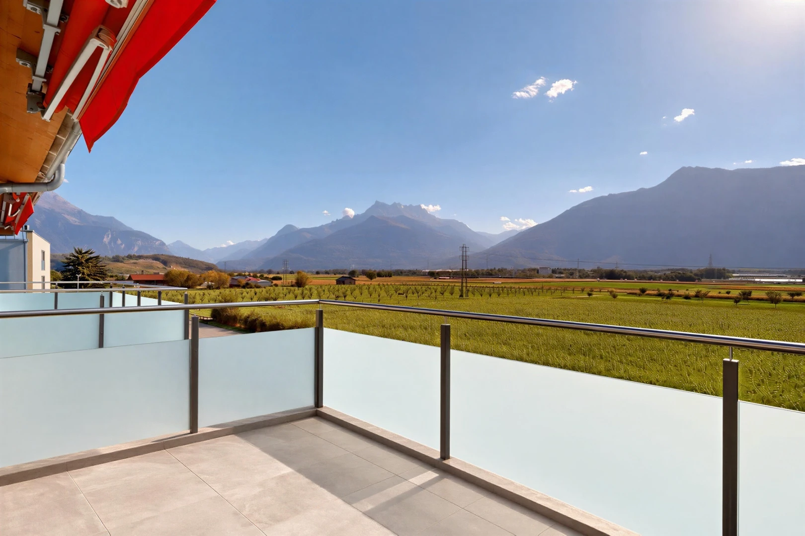 balcon avec view focus, from property, mountain view, vue sur la montagne, et day time