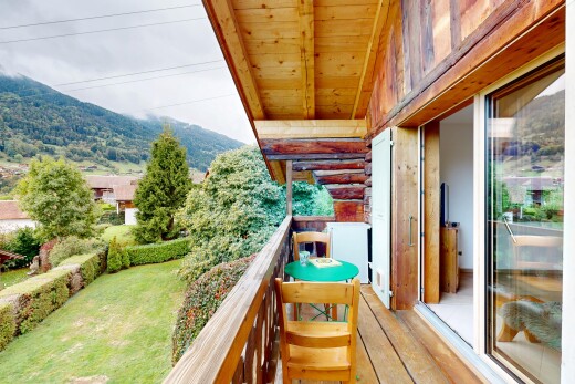 balkon mit balkon, overcast, from property, und view focus