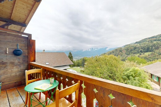 balkon mit balkon, view focus, from property, und overcast
