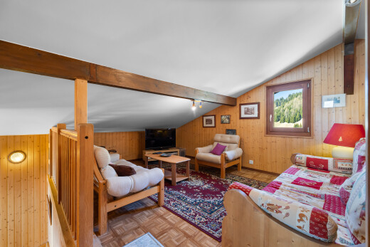 salon avec mur en bois, wood wall, sol en finition bois, wood finish floor, et parquet floor