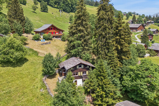 view of home featuring a yard and view of wooded area