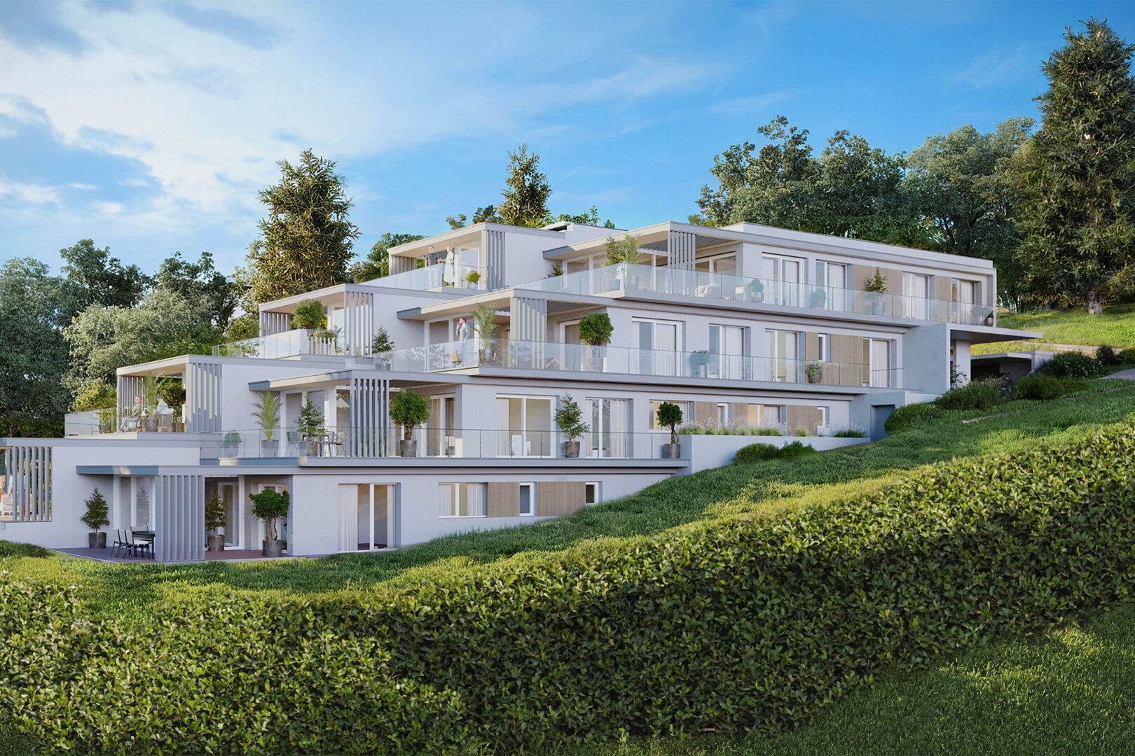 façade avec day time, balcon, rendered, et apartment complex view