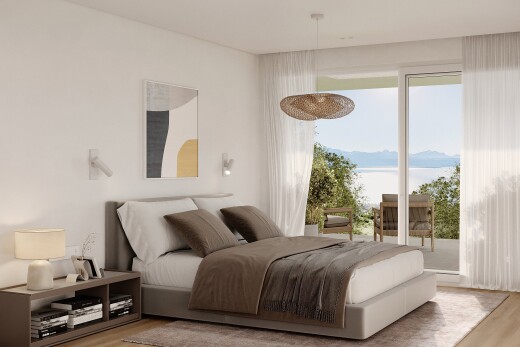room / bedroom with wood finished floors and access to exterior
