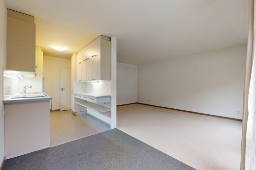 küche mit arbeitsplatten, gipskartonwand, drywall, inside property, und durchgangsküche