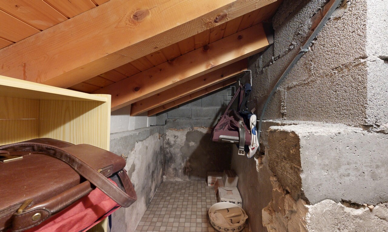 einzelheiten mit wall / siding, attic / basement / garage, basement, interior, und floor
