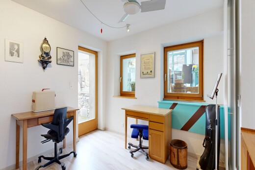 büro mit bürobereich, natürliches licht, natural light, gipskartonwand, und drywall