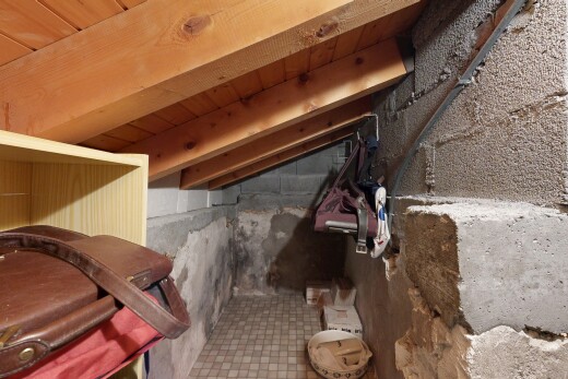 einzelheiten mit wall / siding, attic / basement / garage, basement, interior, und floor