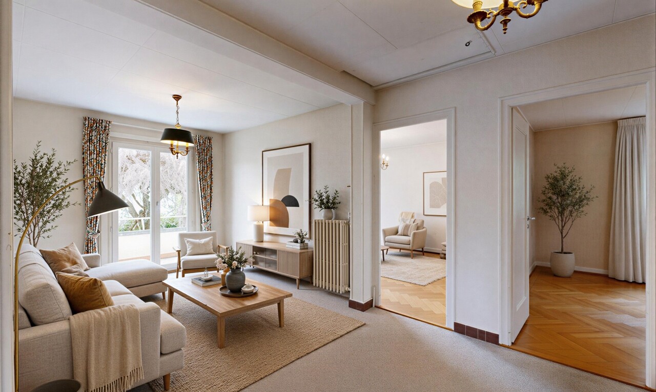 unfurnished room featuring radiator, light colored carpet, and parquet floors