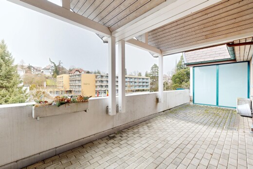 terrasse avec overcast, terrasse, from property, et apartment complex view
