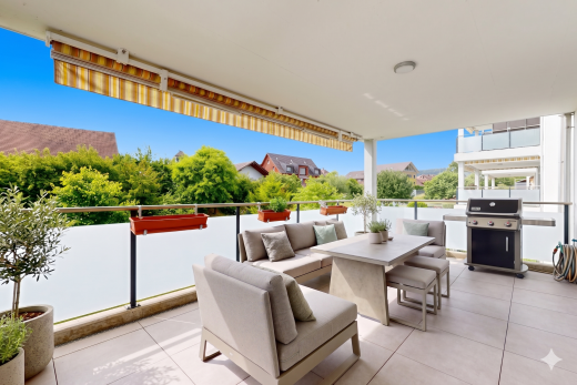terrasse mit terrasse, from property, day time, grill, und wohnraum im freien