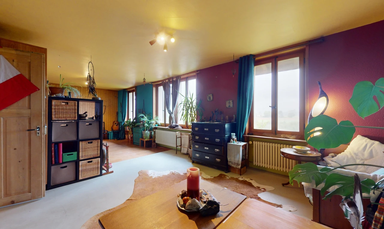 espace intérieur avec lumière naturelle et radiateur