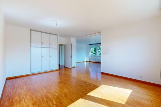 spare room with light wood-type flooring and baseboards