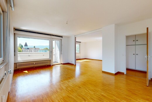 empty room with radiator and light wood-type flooring