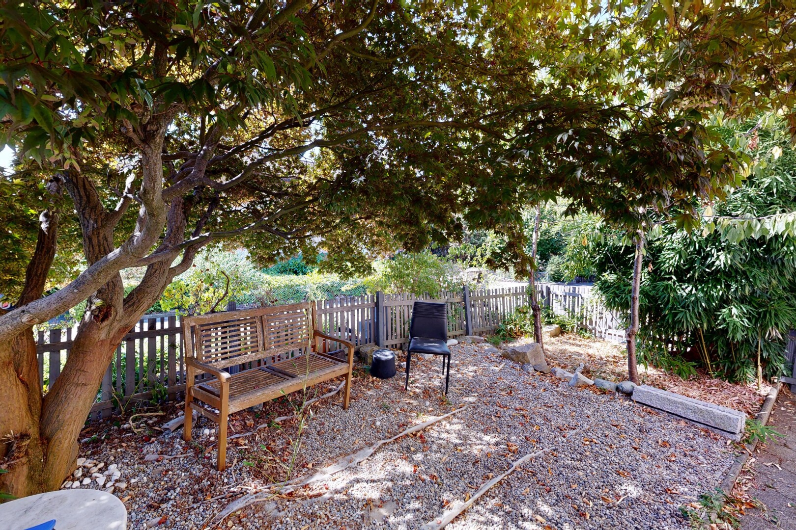 garten mit zaun und from property