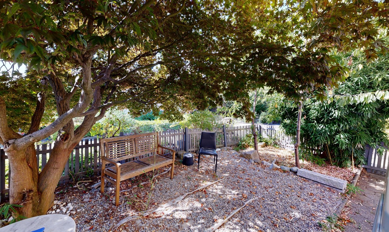 garten mit zaun und from property