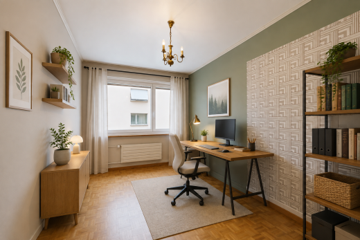 pièce vide avec wood finish floor, sol en finition bois, radiateur, inside property, et parquet floor