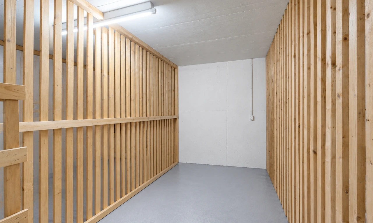 leerer raum mit betonboden, concrete floor, und inside property