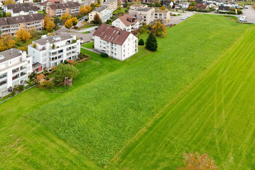 garten mit aerial view und rasen