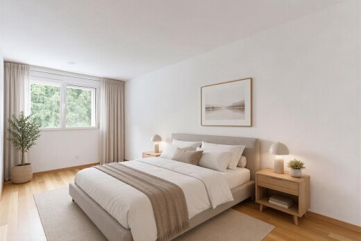 chambre avec wood finish floor, sol en finition bois, drywall, cloison sèche, et inside property
