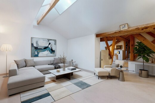 living room with radiator