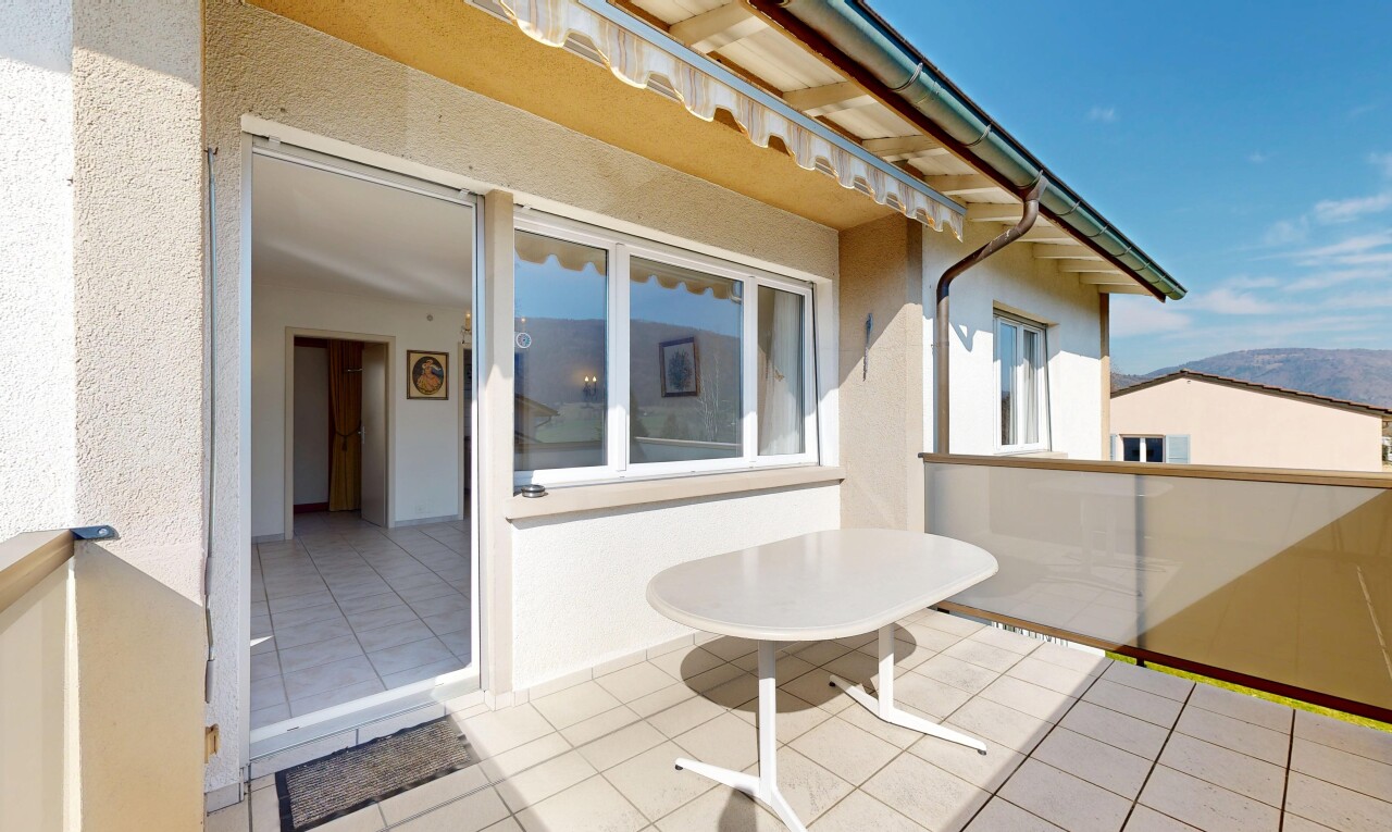 terrasse avec day time, from property, et auvent