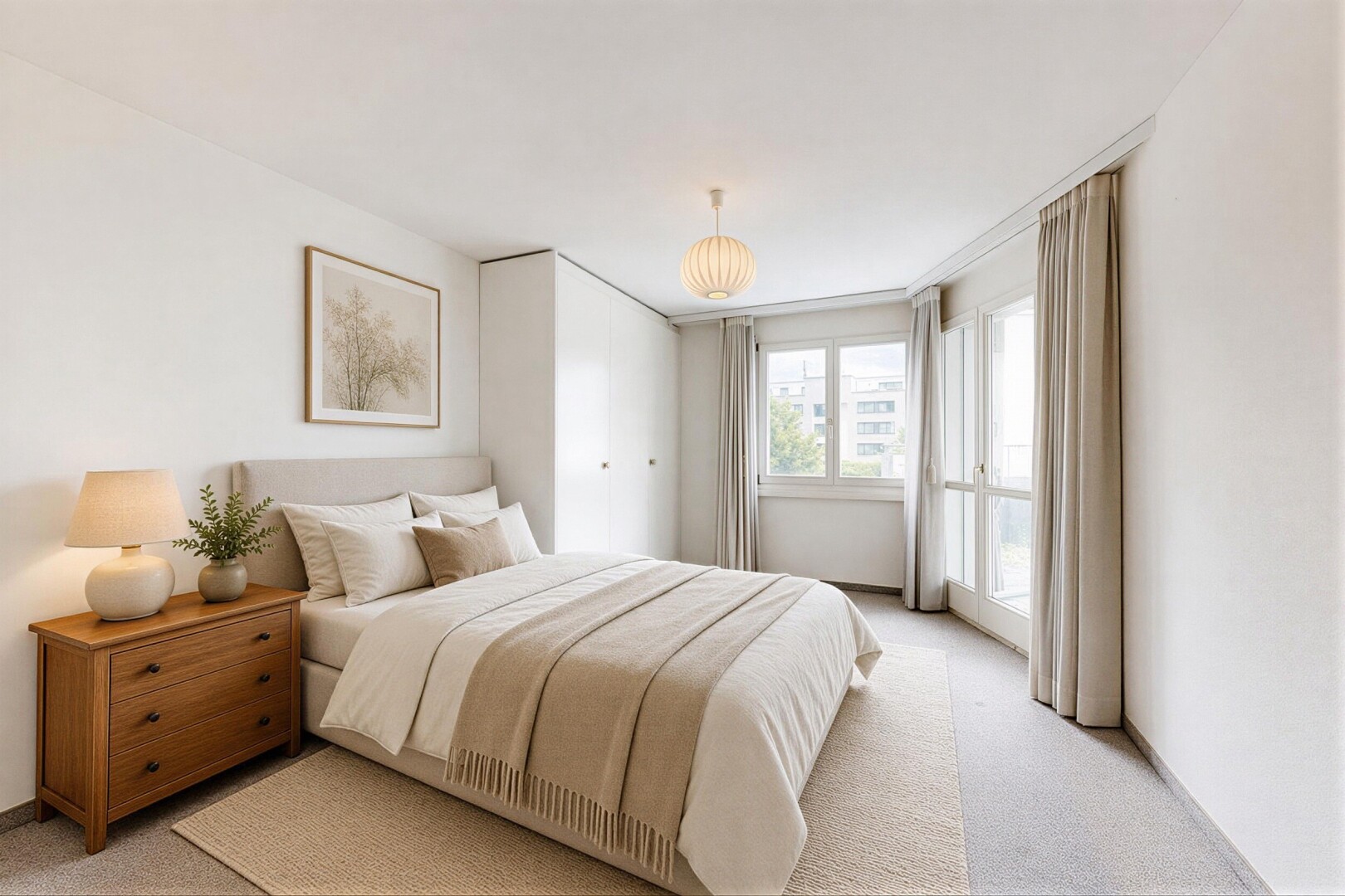 leerer raum mit inside property, carpet, teppich, natural light, und natürliches licht